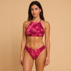 Sue Brazilian Swimwear Women's Pink Camo Bikini Size Medium